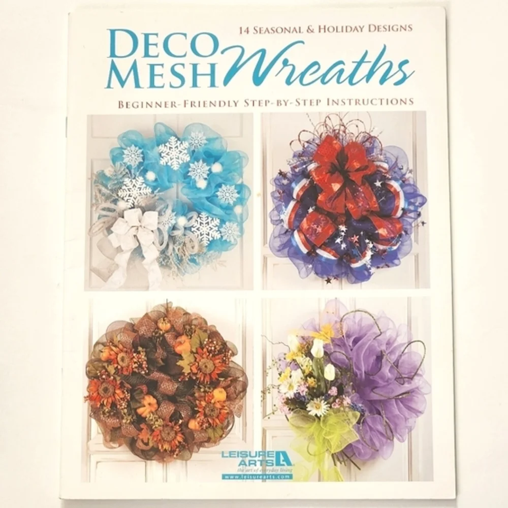 Leisure Arts Learn to Make Deco Mesh Wreaths, Deco Mesh Beginner Friendly 2Books